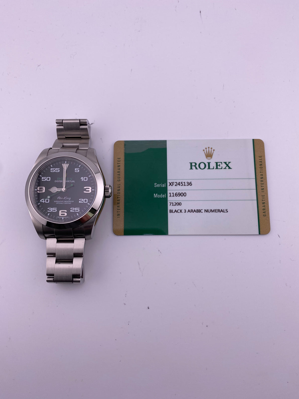 Rolex Airking Black Dial on Oyster Ref. 116900 Card 2017 — view 7