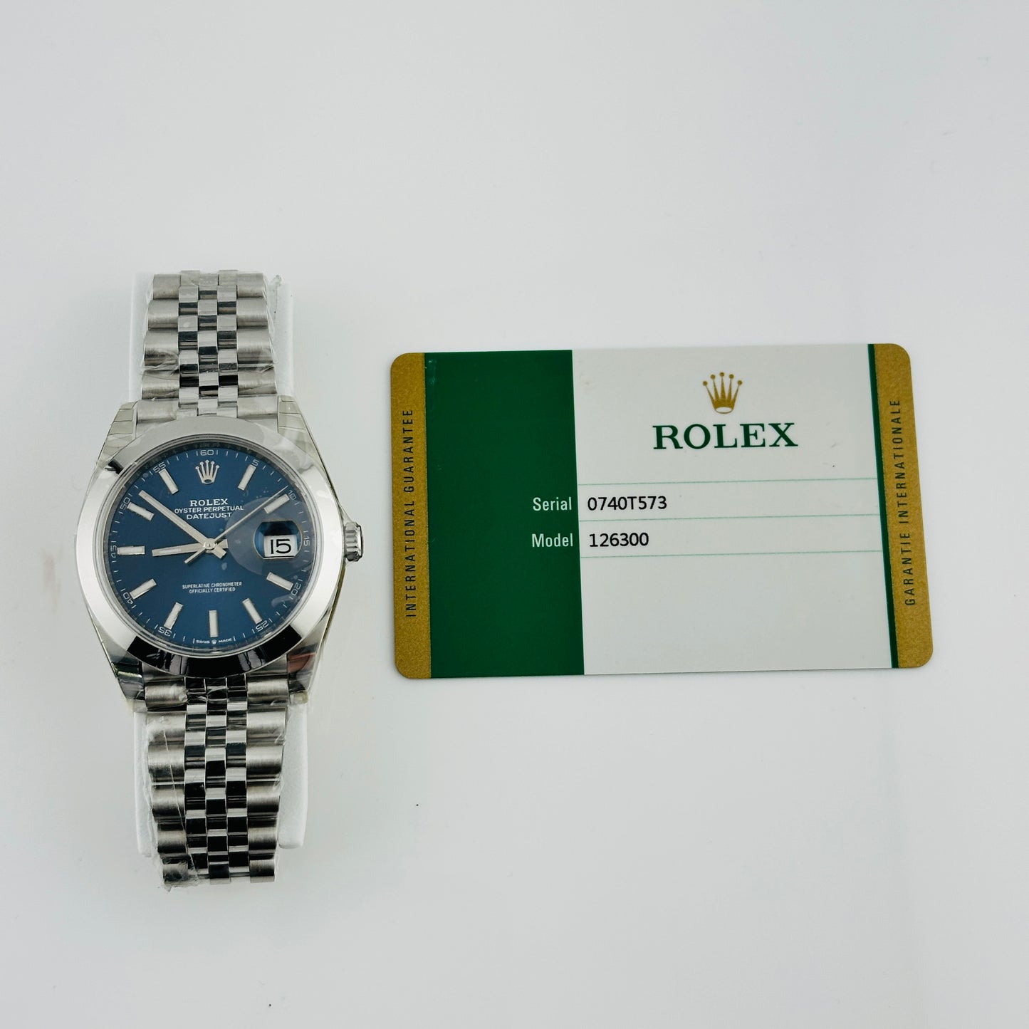 Rolex Datejust Blue Index Dial on Jubilee Ref. 126300 Card 2019 — view 6