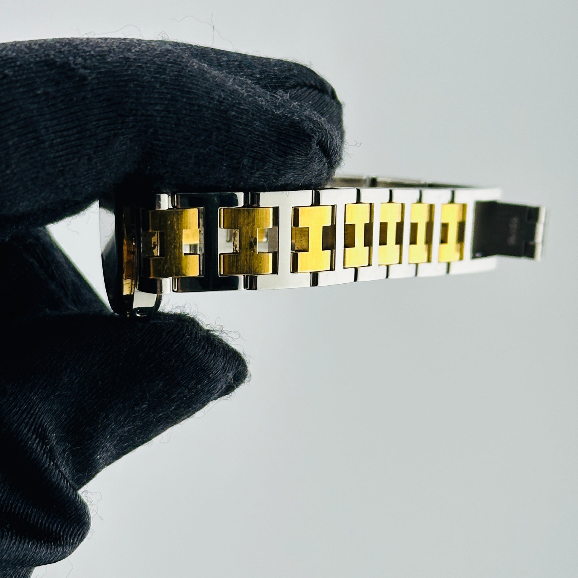Hermes Clipper White Arabic Dial on 2 Tone Bracelet Ref. CL4.220 — view 5