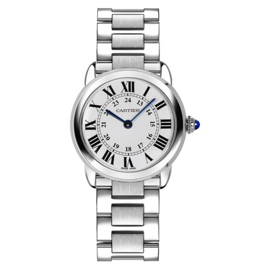 Cartier Ronde Solo Silver Roman Numerals Dial on Stainless Steel Ref. W6701004 Card 2016