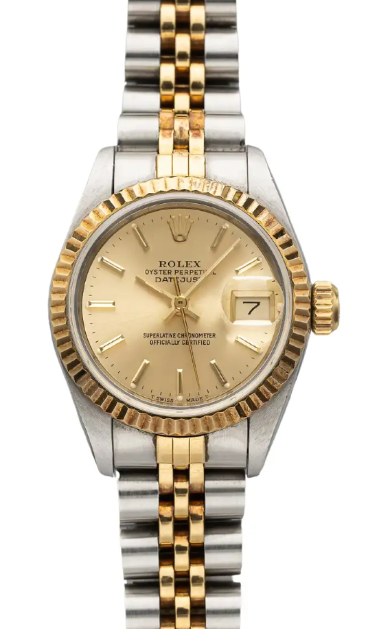 Rolex Datejust Lady Champagne Stick Dial on 2 Tone Jubilee D Link Bracelet Ref. 69173 Card 2020