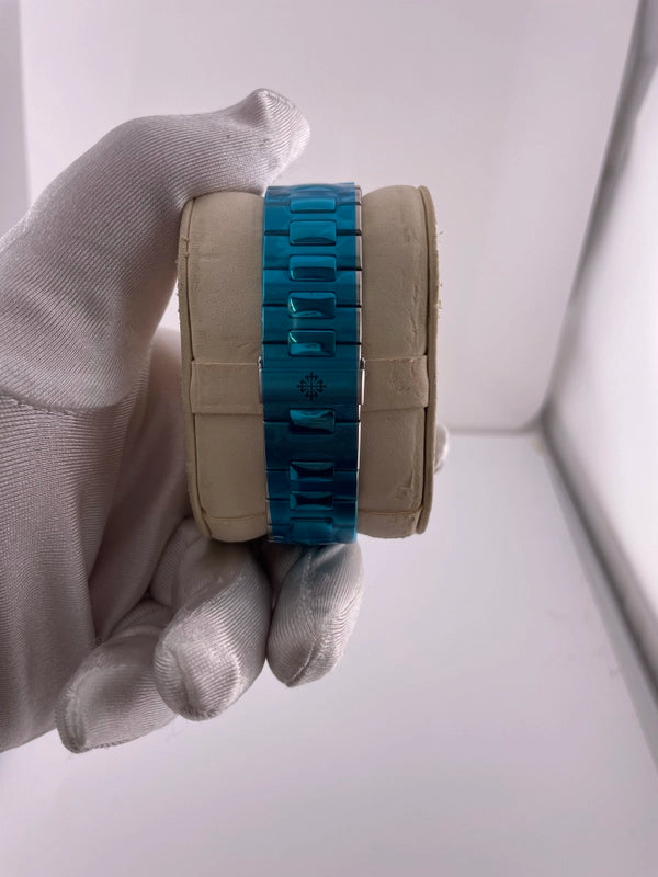 Patek Philippe Nautilus Blue Dial on Bracelet Ref 5980/1A-001 with Papers 2008