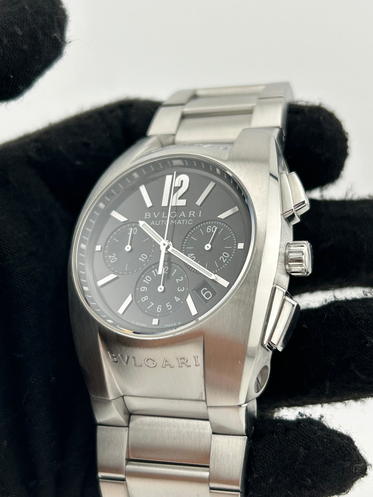 Bvlgari Ergon Black Dial on Stainless Steel Bracelet Ref. EG40S — view 3