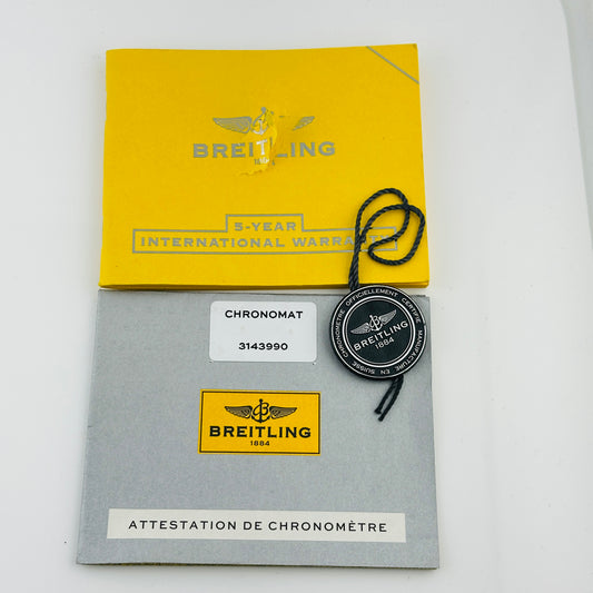 Breitling Chronomat Blue Dial on Stainless Steel Bracelet Ref. AB011012 Papers 2012 — view 2