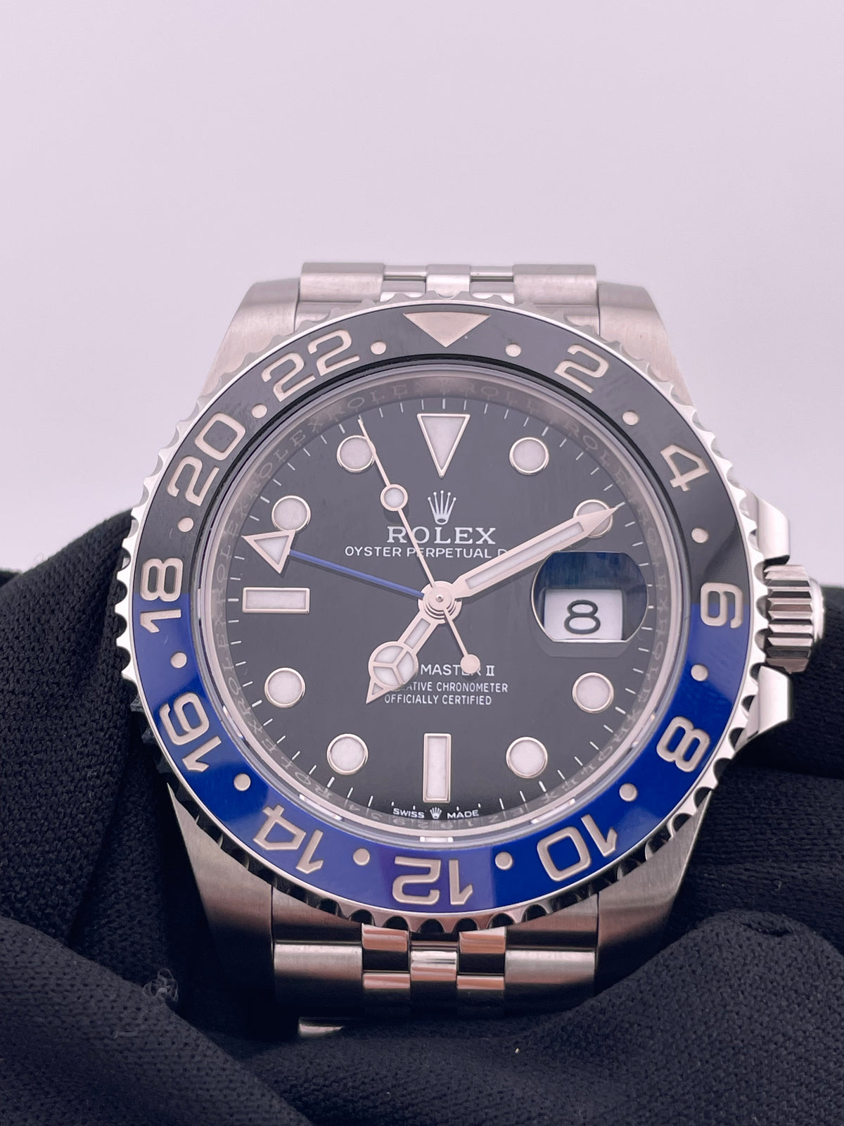 Rolex GMT-Master II Batgirl Black Dial on Jubilee Ref. 126710BLNR Card 2024 — view 3