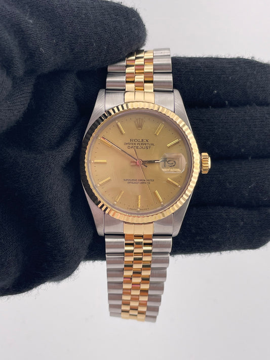 Rolex Datejust Champagne Stick Dial on Jubilee Ref. 16013 1987 — view 2