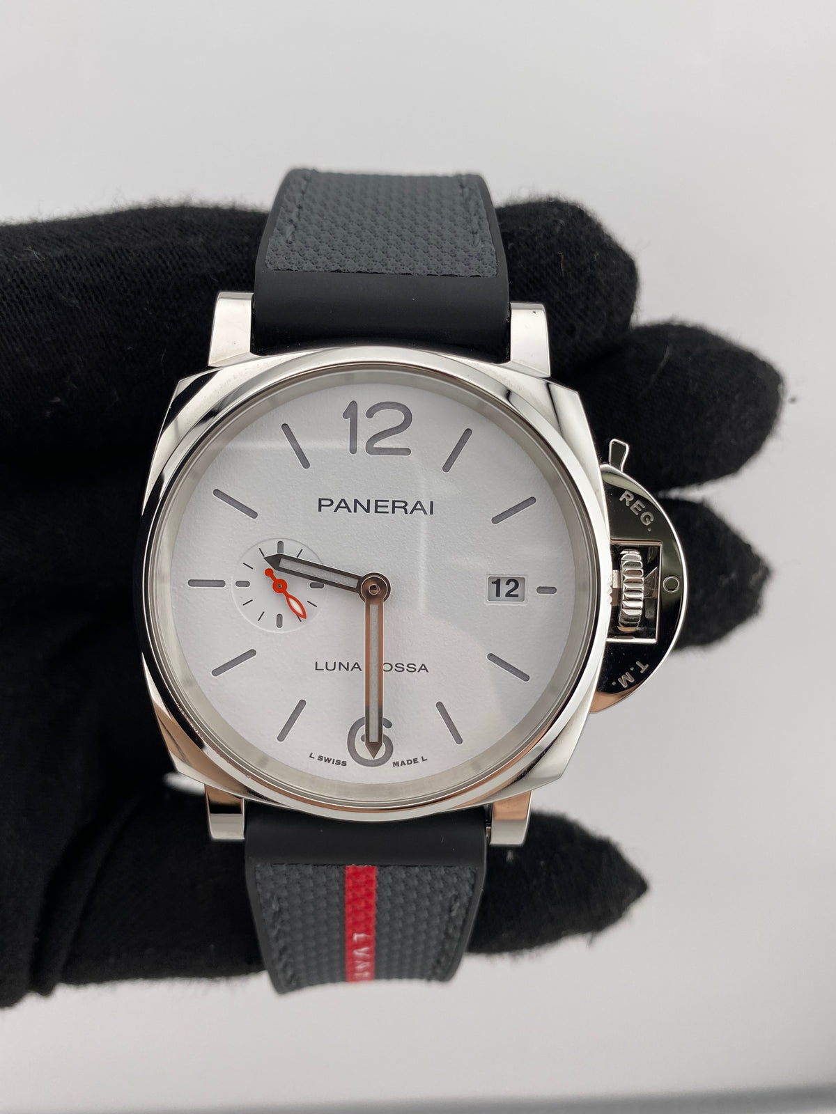 Panerai Luminor Due Luna Rossa White Matte Dial on Rubber/Textile Ref. PAM01673 Complete 2026 — view 2