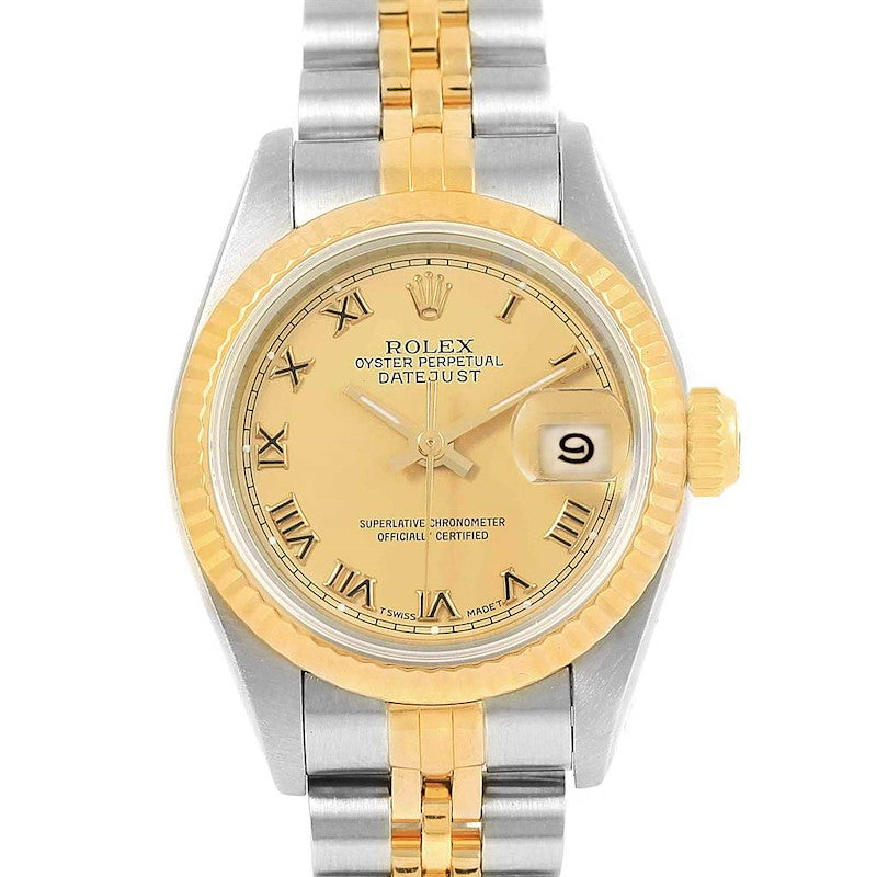 Rolex Datejust Am Champagne Roman Dial on Oyster Bracelet Ref. 69163 1996