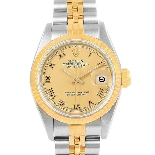 Rolex Datejust Am Champagne Roman Dial on Oyster Bracelet Ref. 69163 1996