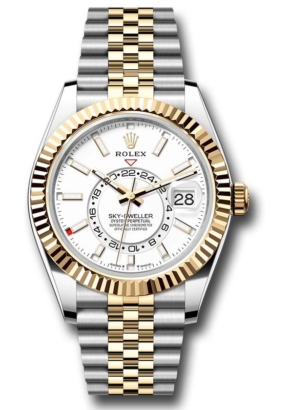 Rolex SkyDweller White Index Dial on D Link Jubilee Ref 336933 with New Style Card Green 2023