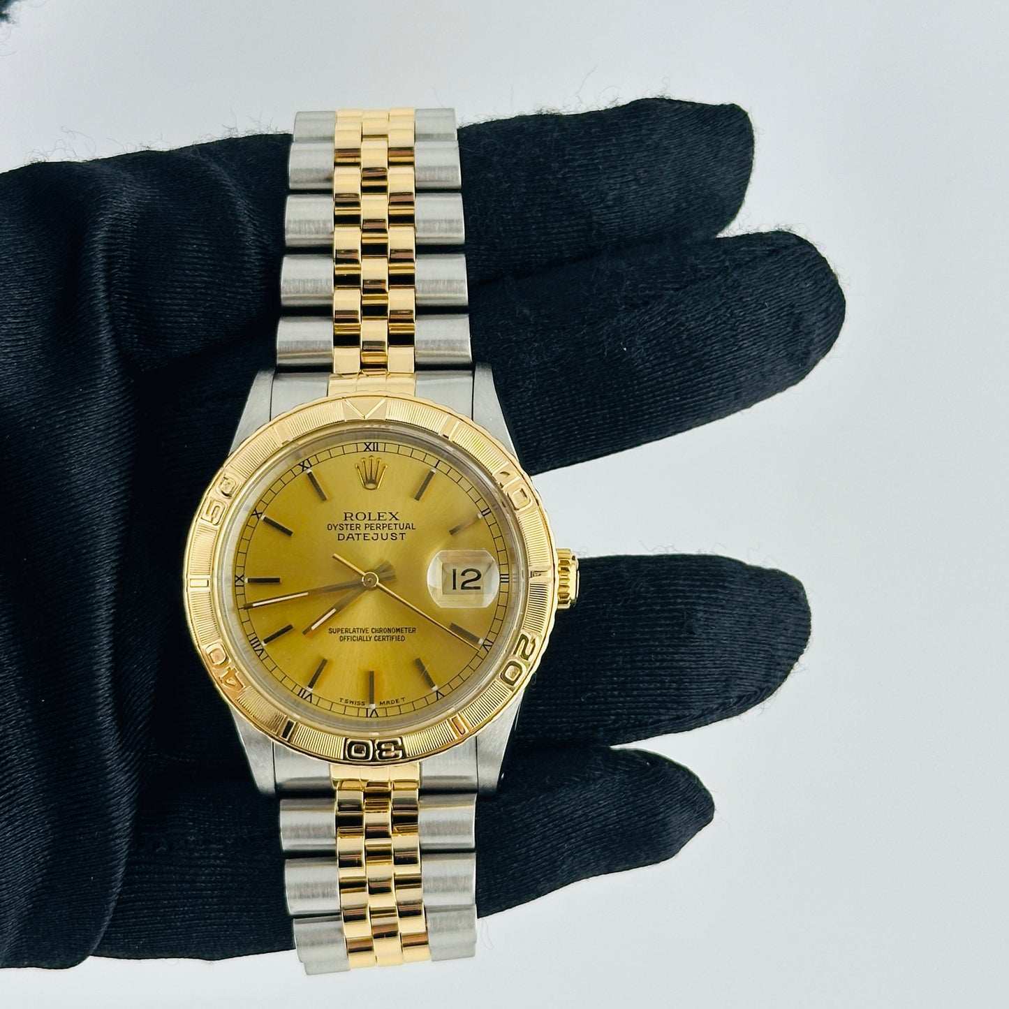 Rolex Datejust Champagne Stick Dial on D Link Jubilee Bracelet Ref. 16263 1991 — view 2