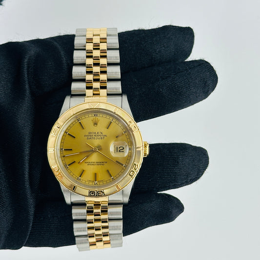 Rolex Datejust Champagne Stick Dial on D Link Jubilee Bracelet Ref. 16263 1991 — view 2
