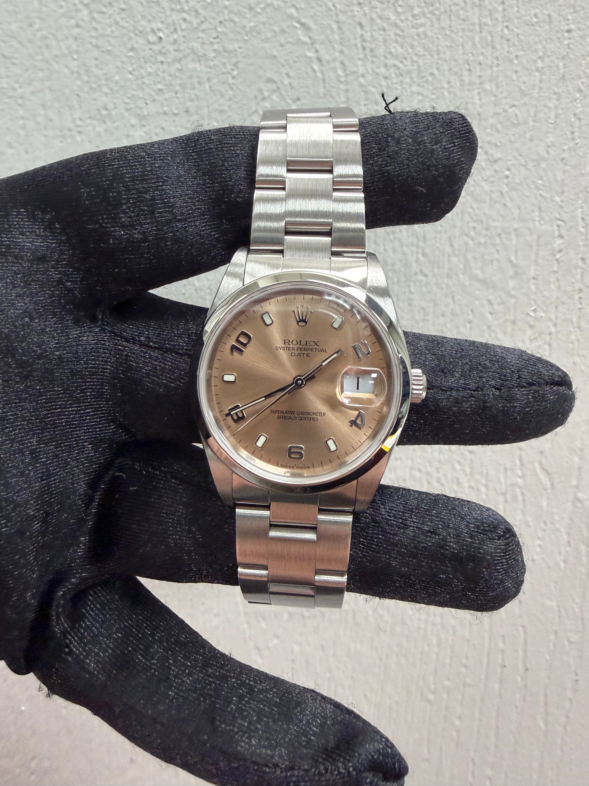 Rolex Oyster Perpetual Date Pink Dial on Oyster Ref. 15200 Papers 2003 — view 2