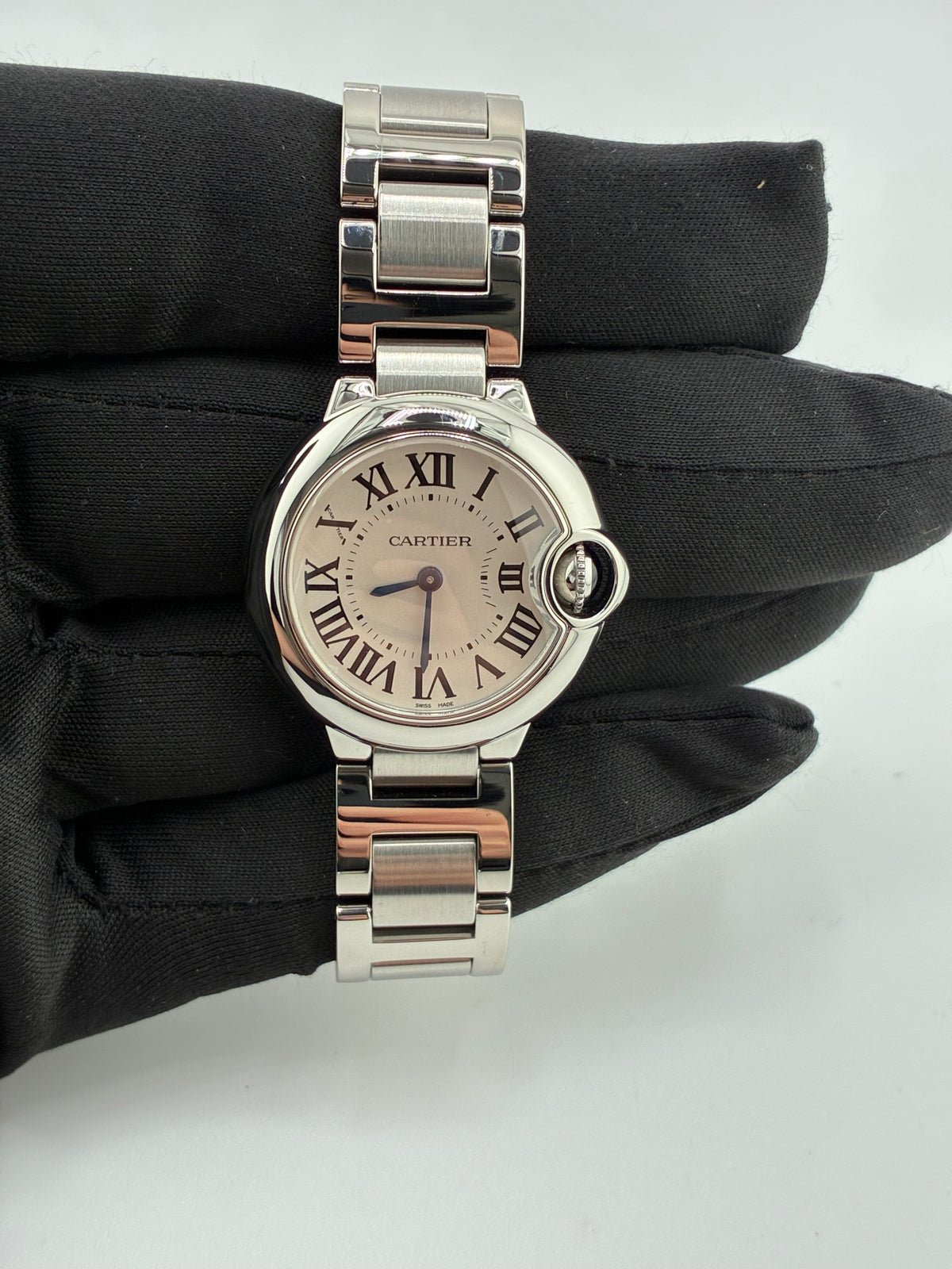 Cartier Ballon Bleu Silvered Opaline Dial on Stainless Steel Bracelet Ref. W69010Z4 Papers 2013 — view 3