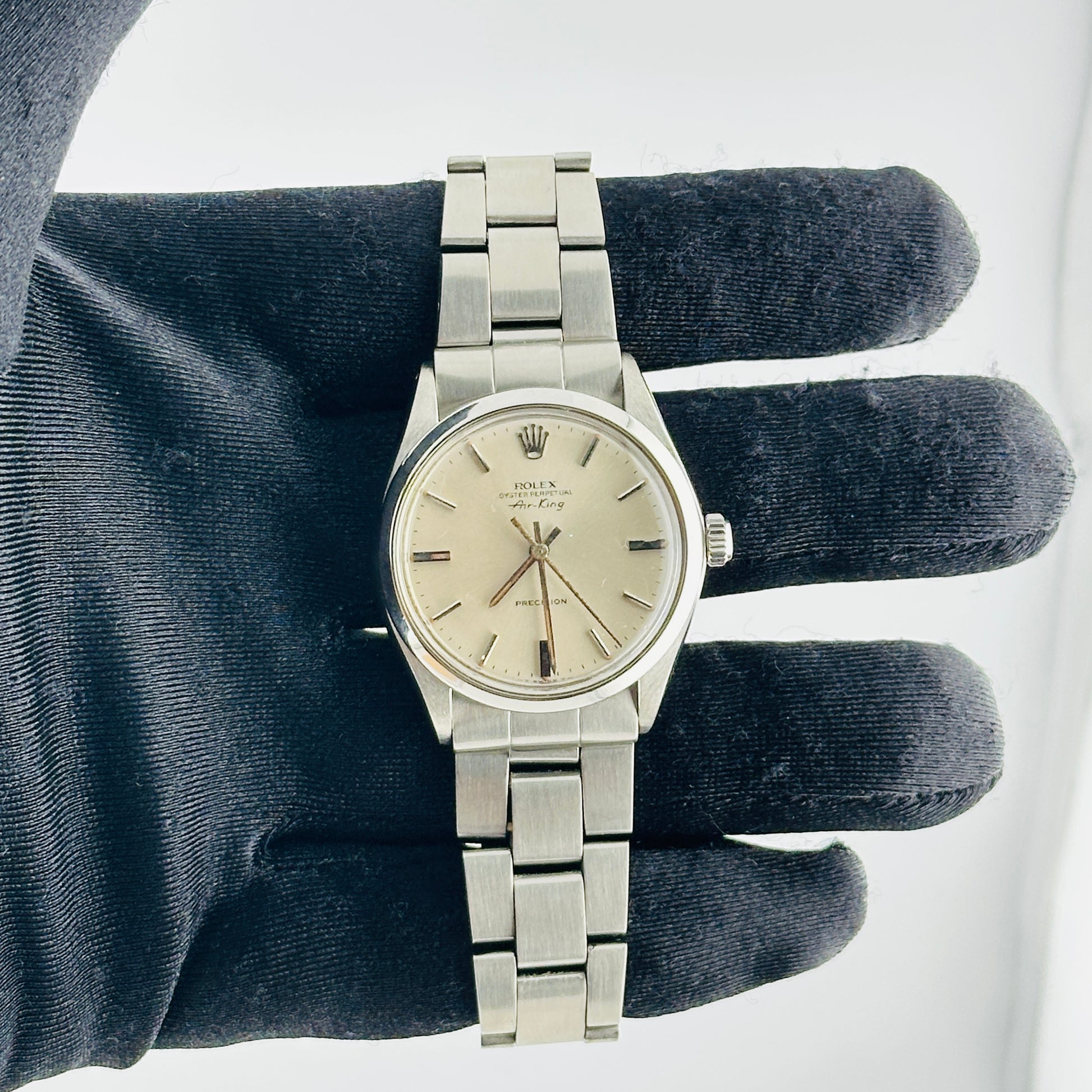 Rolex Air-King Silver Dial on Folded Oyster Ref. 5500 Papers 1977 — view 2
