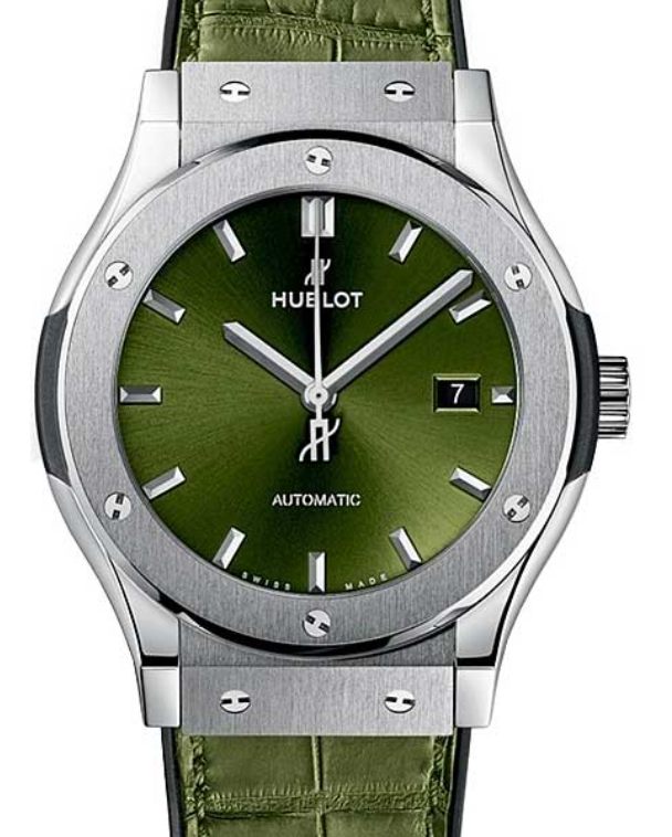Hublot Classic Fusion Green Dial on Rubber Strap Ref. 542.NX.8970.LR Complete 2019