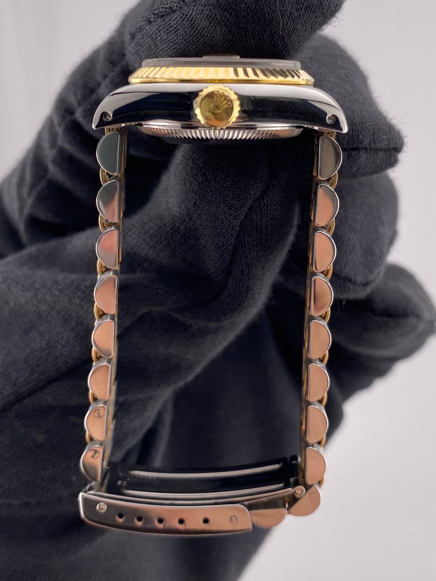 Rolex Datejust Champagne Diamond Dial on D Link Jubilee Bracelet Ref. 16013 Papers Open Date — view 5