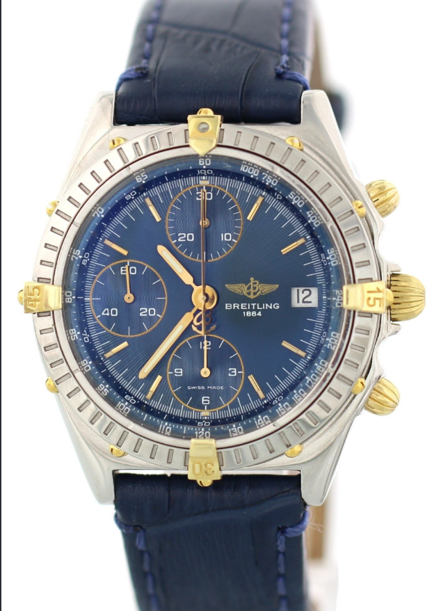Breitling Breitling Chronomat Blue Dial on Blue Leather Strap Ref. B13048
