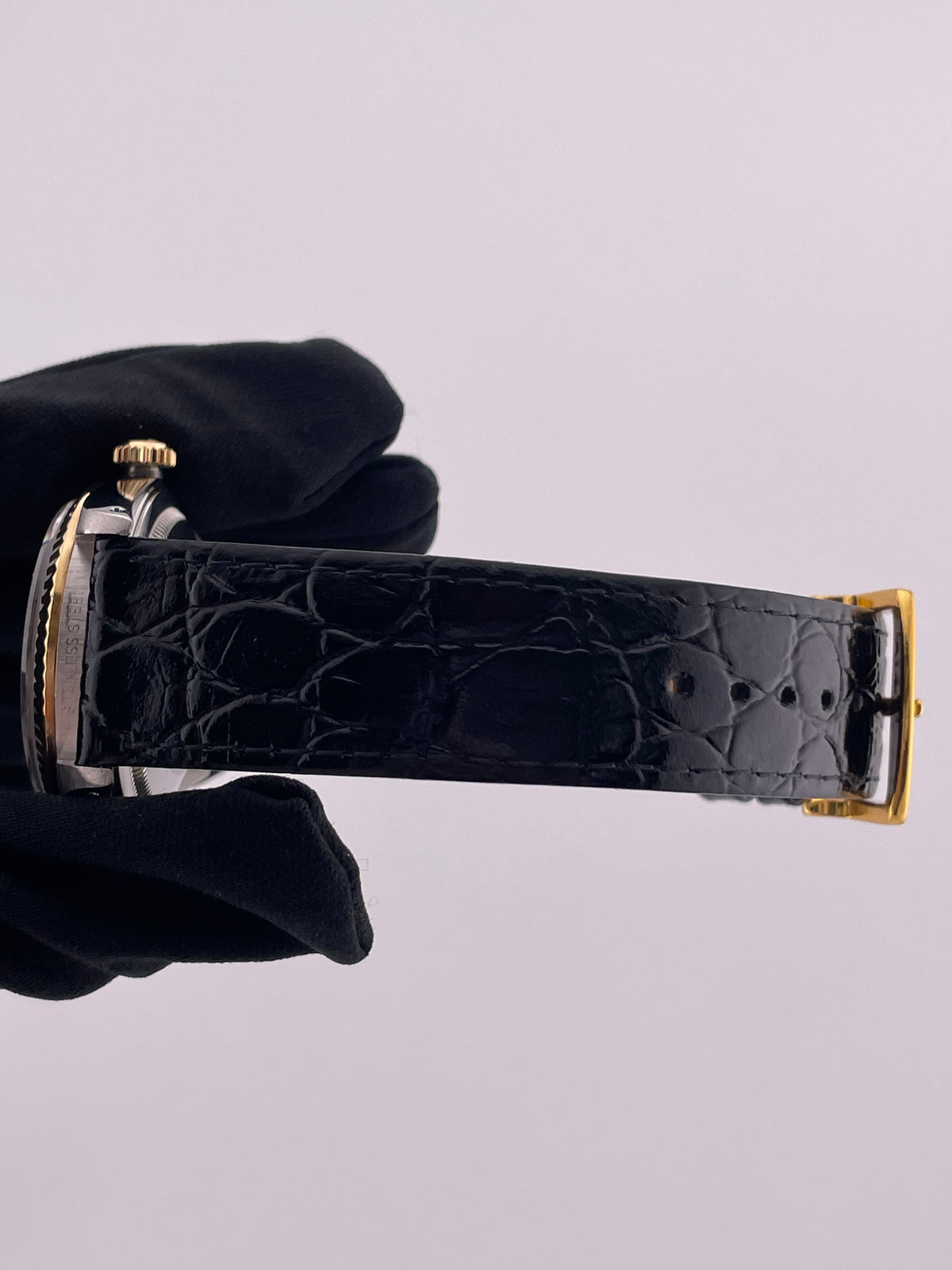 Rolex Datejust 36 Champagne Stick Dial on Generic Black Leather Strap Ref. 16233 1991 — view 6