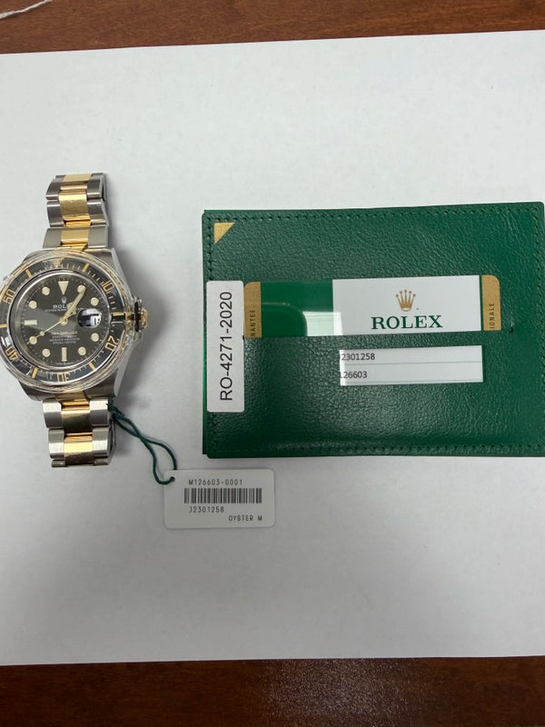 Rolex Sea-Dweller 43 Black Dial on Oyster Ref 126603 with New Style Card White 2020