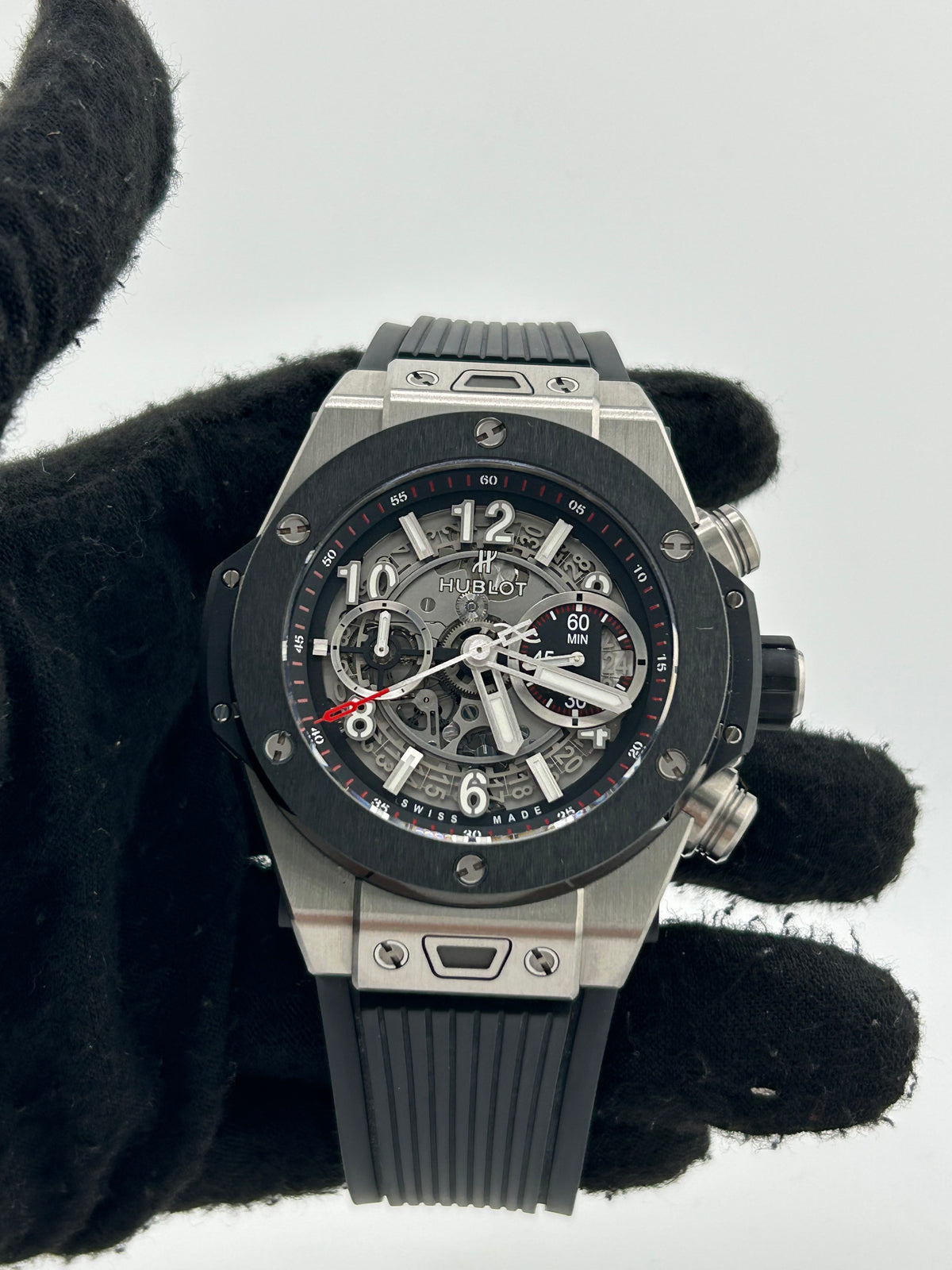 Hublot Big Bang Unico Gray Skeleton Dial on Black Rubber Band Ref. 411.NM.1170.RX with Box — view 2