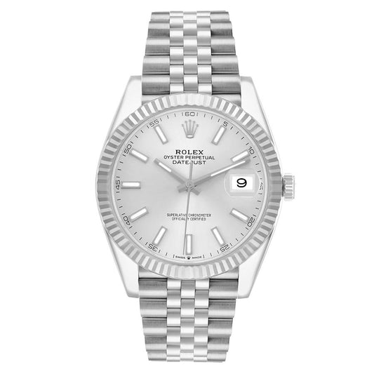 Rolex Datejust Silver Index Dial on D Link Jubilee Bracelet Ref. 126334 Card 2017