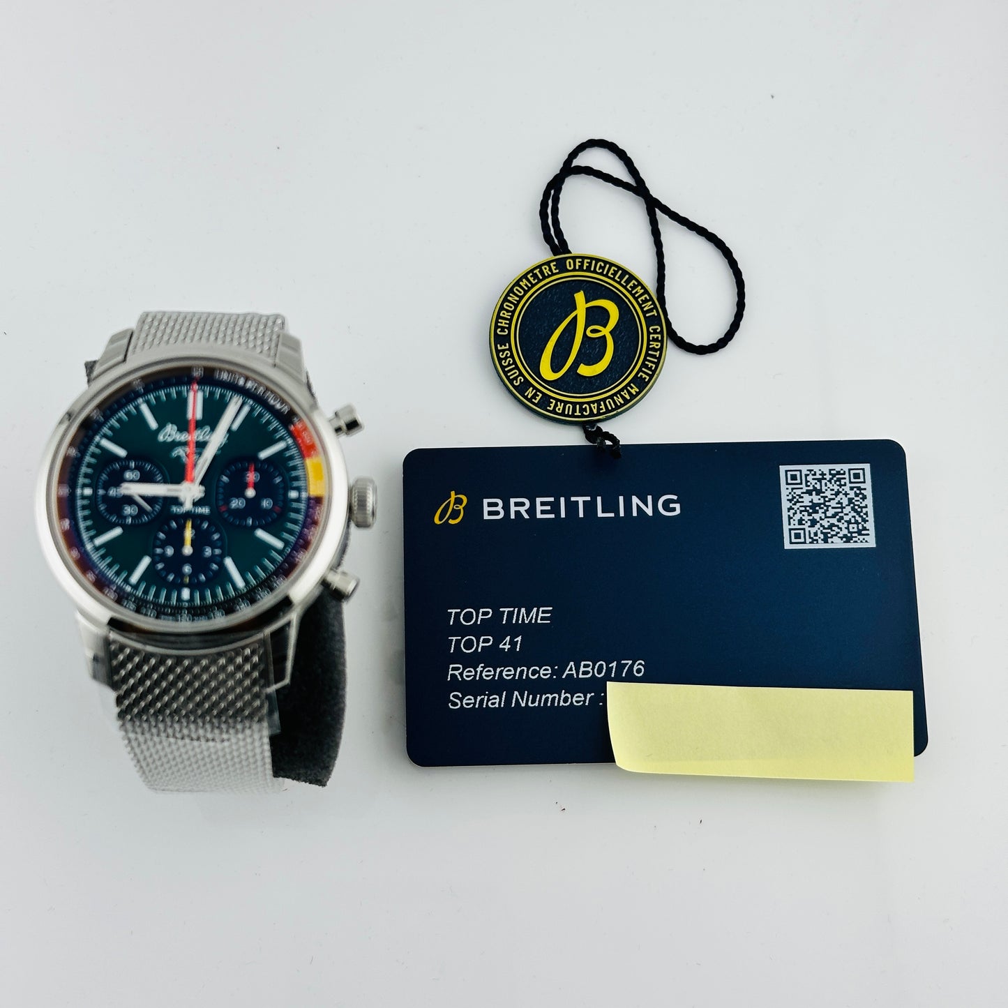 Breitling Top Time B01 Green Dial on Bracelet Ref. AB01762A1L1A1 Card 2025 — view 6