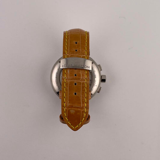 Louis Vuitton Tambour Slate Grey Dial on Leather Strap Ref. Q11430 — view 2
