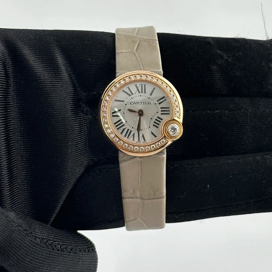 Cartier Ballon Bleu B/P Silver Roman Dial on Leather Ref WJBL0006/4162 with Card 2019