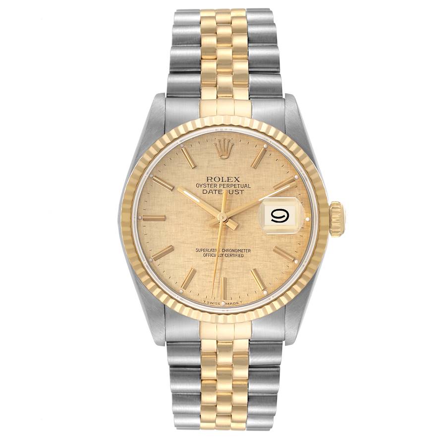 Rolex Datejust Champagne Linen Stick Dial on D Link Jubilee Ref. 16233 1990