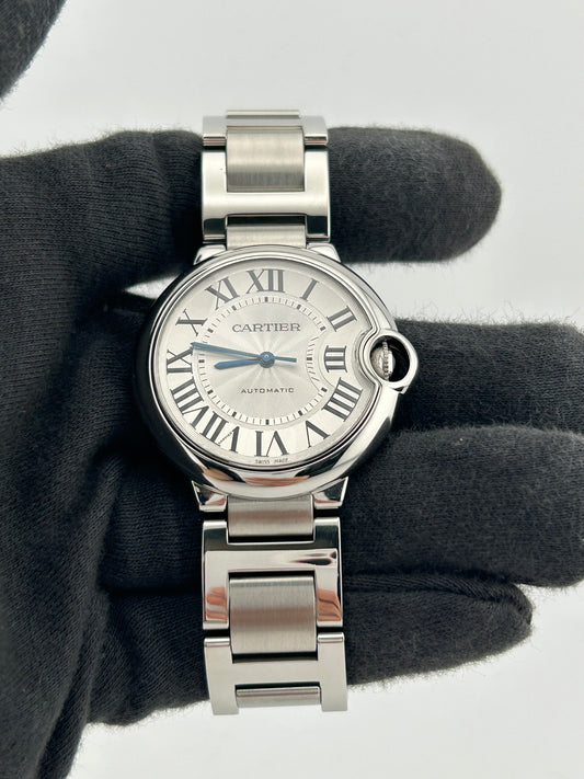 Cartier Ballon Bleu Silver Roman Numerals Dial on Stainless Steel Bracelet Ref. W6920046 Papers 2016 — view 2