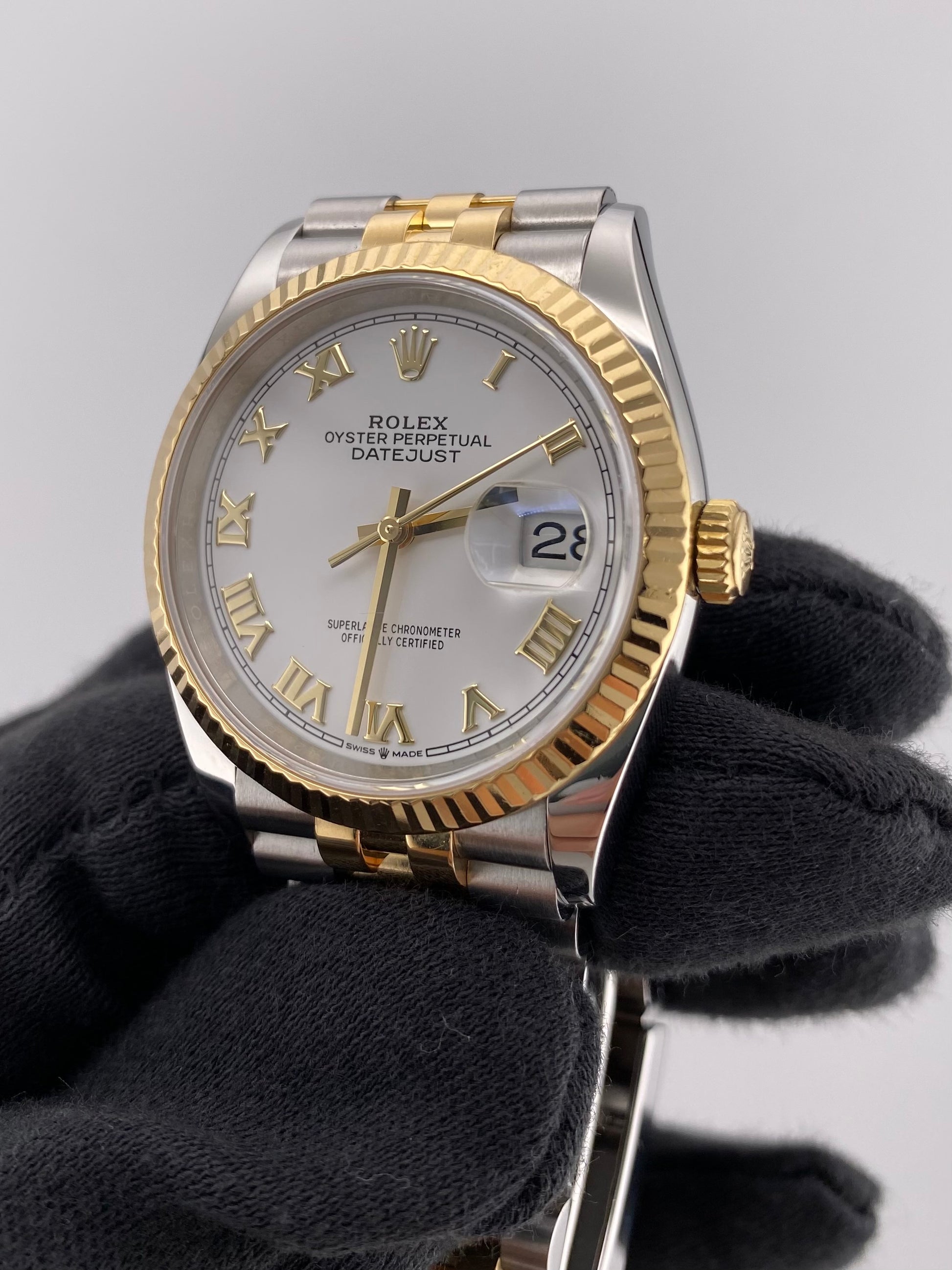 Rolex Datejust 36 White Roman Dial on Jubilee Ref. 126233 — view 3