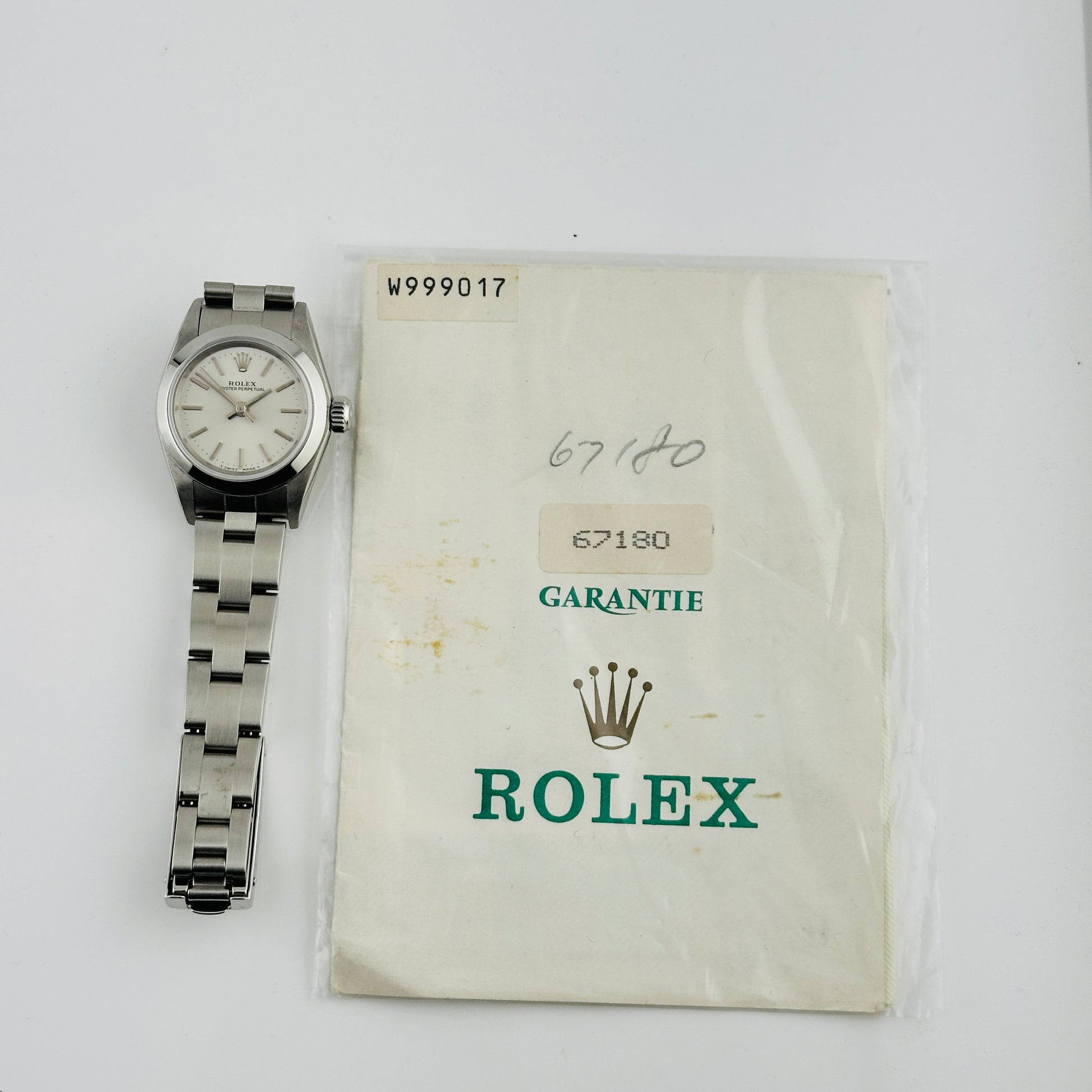 Rolex Oyster Perpetual Silver Dial on Oyster Ref. 67180 Papers 1996 — view 7