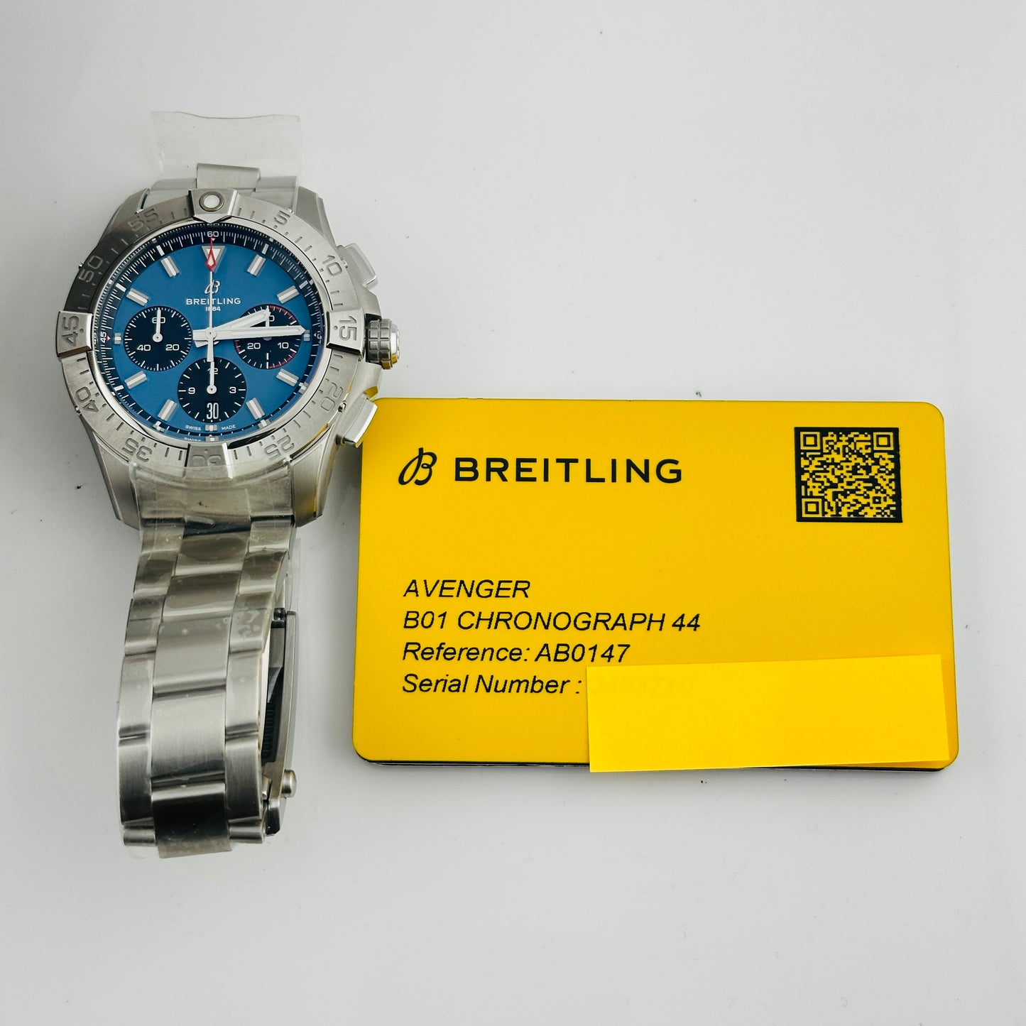 Breitling Avenger B01 Chronograph Blue Dial on Stainless Steel Bracelet Ref. AB0147101C1A1 Card 2026 — view 8