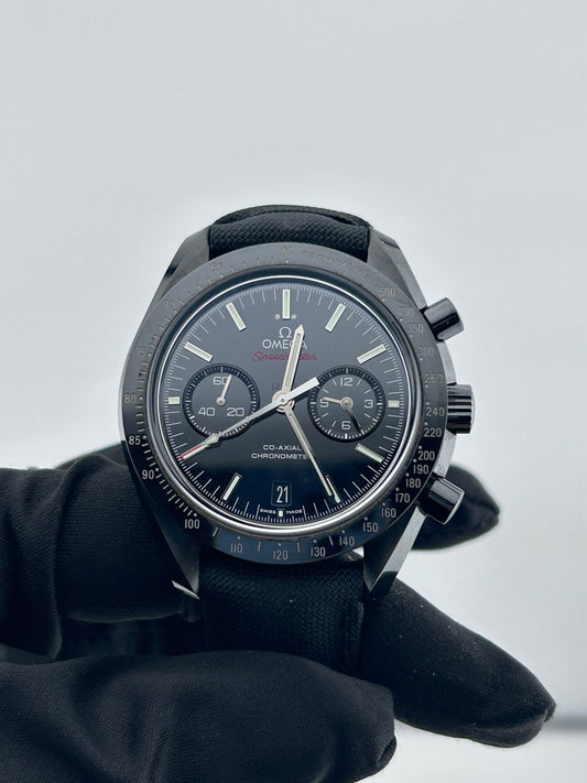 Omega Speedmaster Dark Side Of The Moon Black Index Dial on Fabric Strap Ref. 311.92.44.51.01.003 Complete — view 2