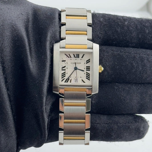 Cartier Tank Francaise Silver Roman Dial Ref 2302