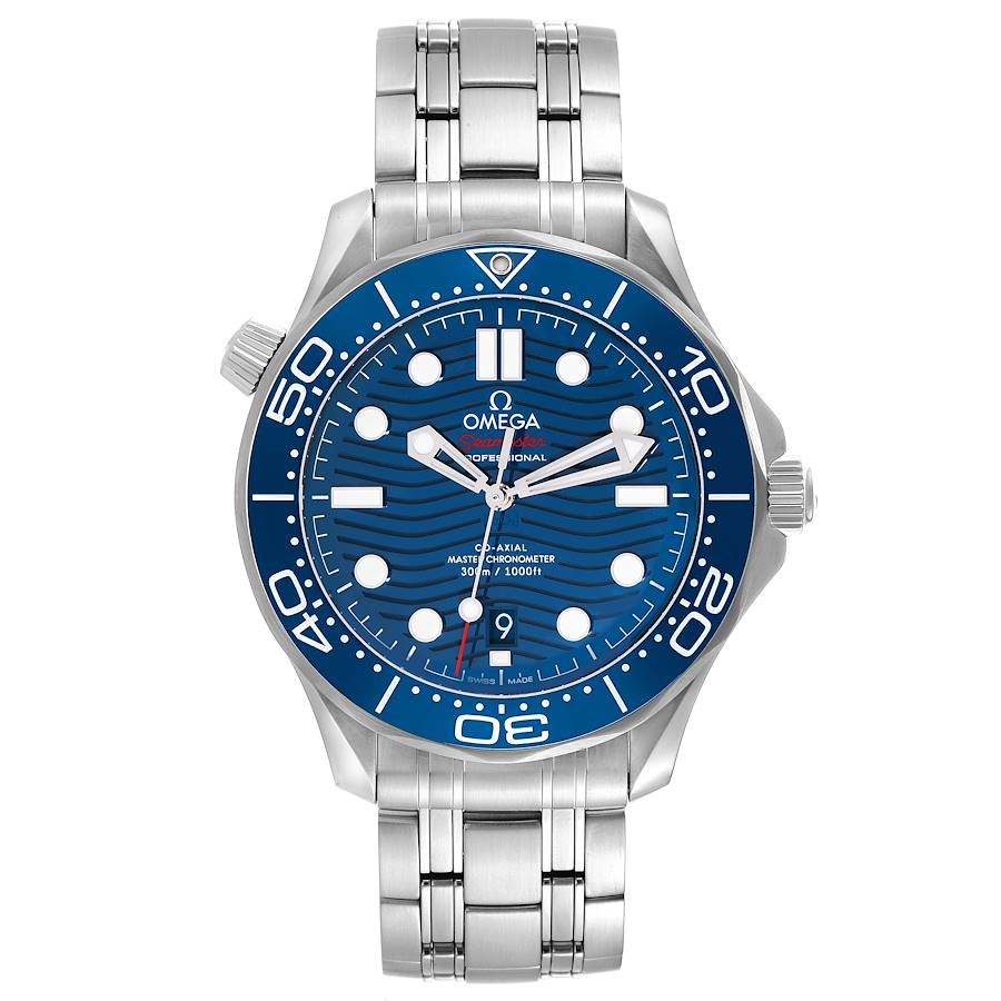 Omega Seamaster Diver 300M Co-Axial Master Chronometer Blue Dial on Stainless Steel Bracelet Ref. 210.30.42.20.03.001 Complete 2024