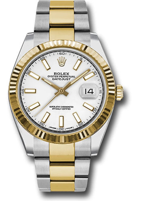 Rolex Datejust 41 White Index Dial on Oyster Ref 126333 with New Style Card White 2016