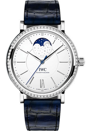 Iwc Portofino Automatic Moon Phase 37 Silver Dial on Leather Strap Ref. IW459008