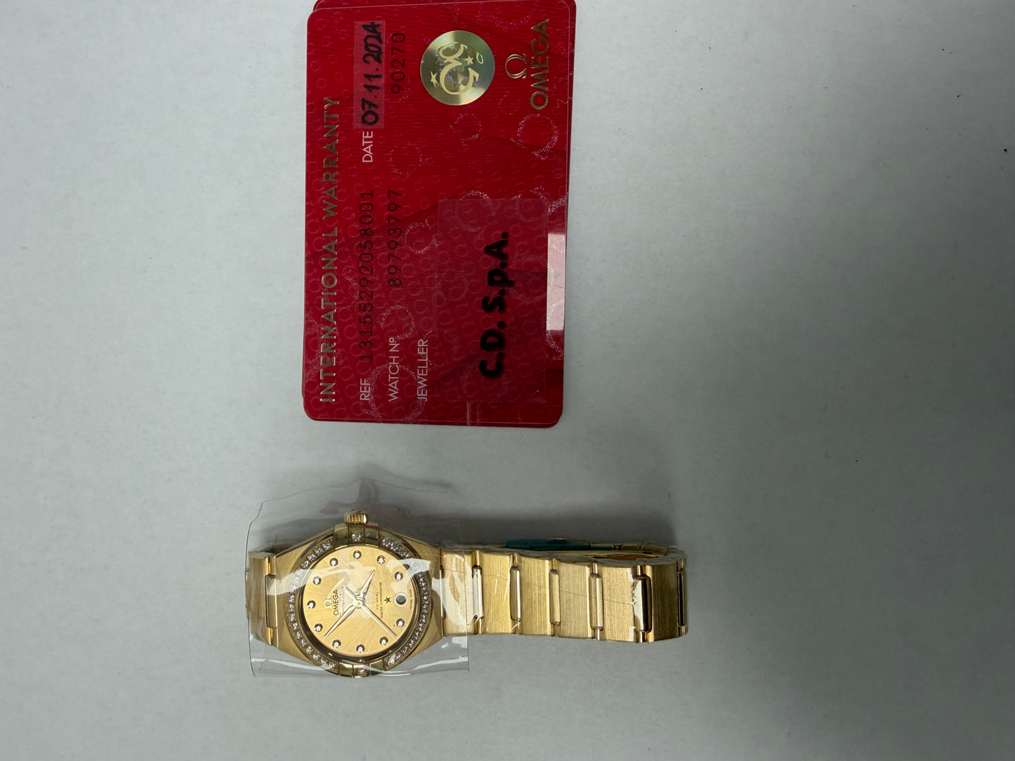 Omega Constellation Champagne Diamond Dial on Bracelet Ref. 131.55.29.20.58.001 Card 2024 — view 5