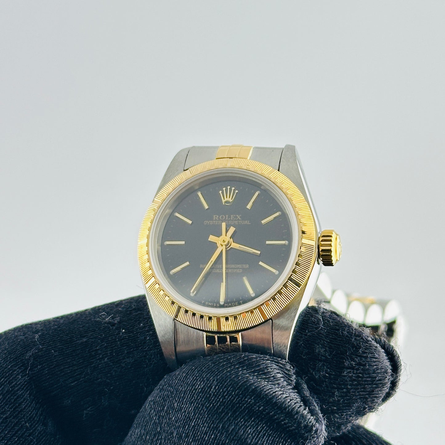 Rolex Datejust Lady Black Stick Dial on D Link Jubilee Ref. 76243 1999 — view 3