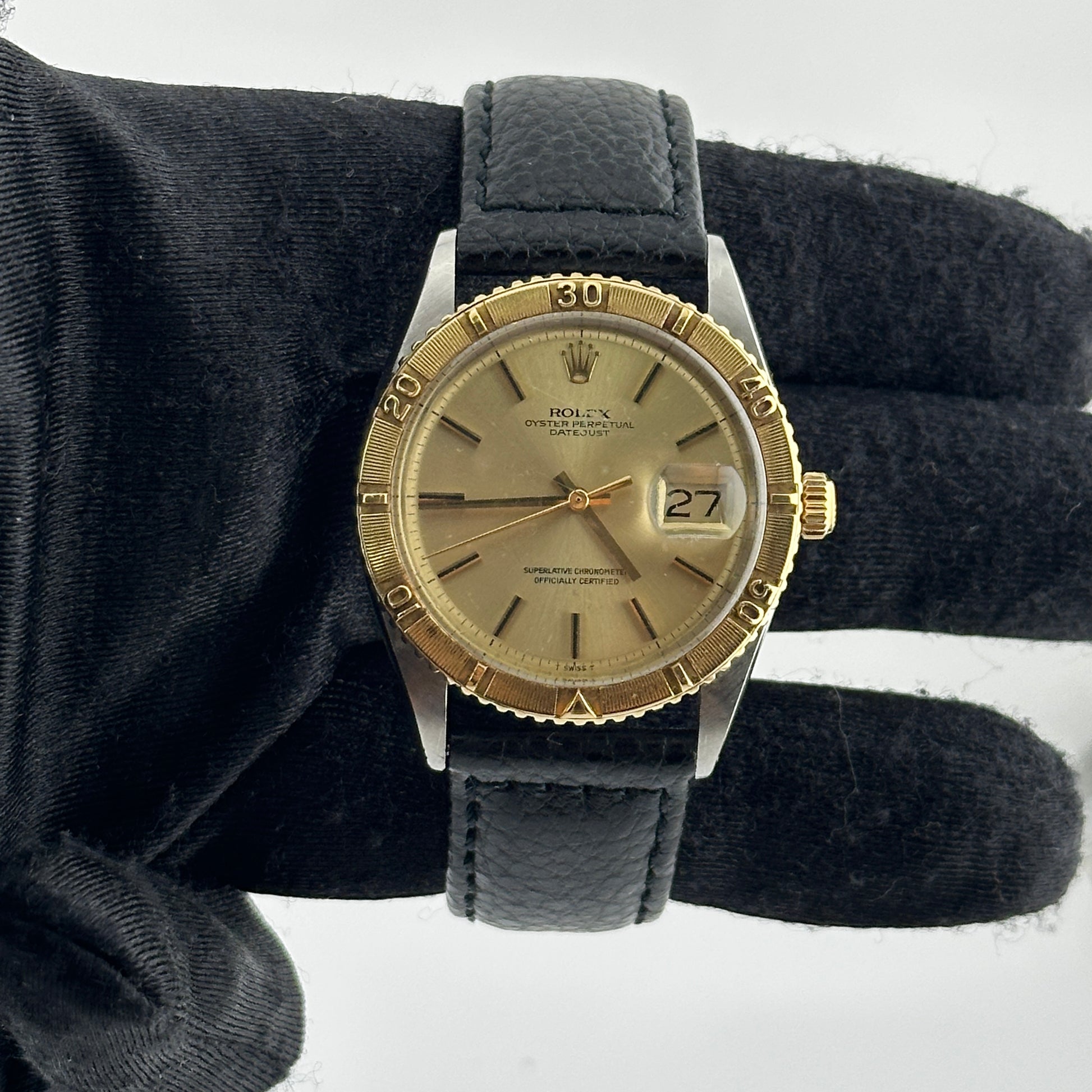 Rolex Datejust Champagne Stick Dial on Am Leather Ref. 1625 1972