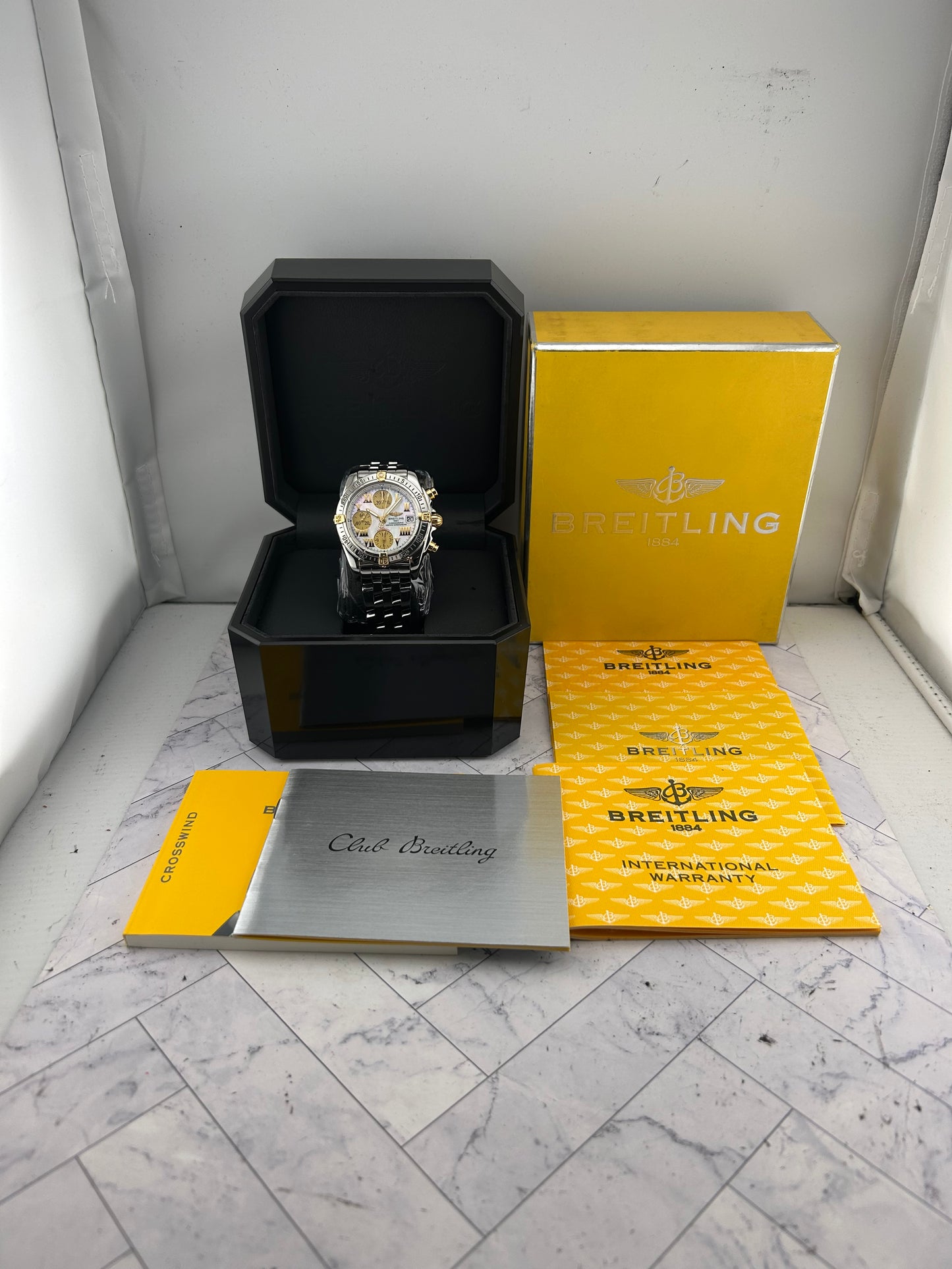 Breitling Chrono Cockpit White M.O.P. Dial on Stainless Steel Ref. B13357 Papers 2005 — view 6