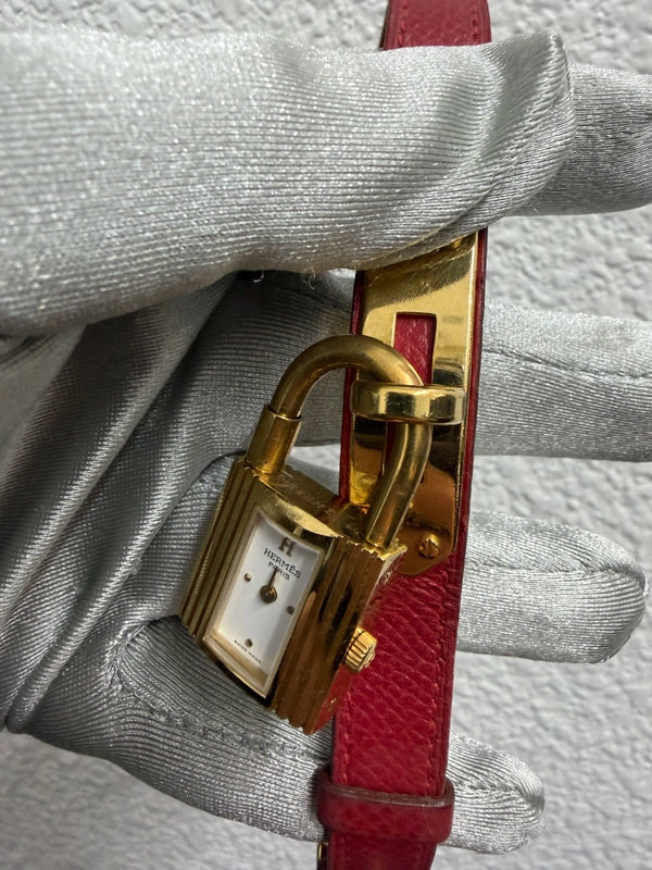 Hermes Kelly White Dial on Leather Ref KE1.201.170