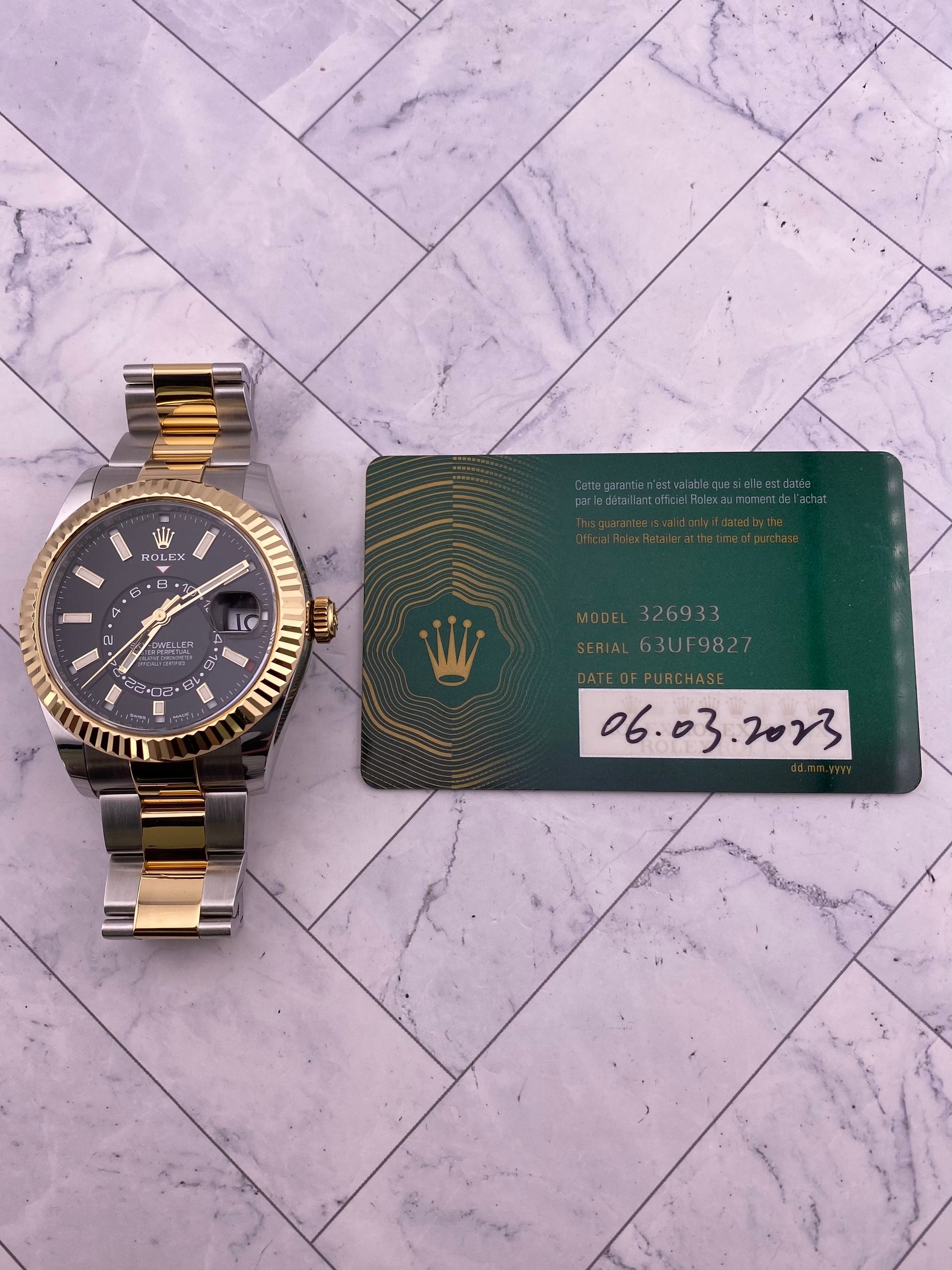Rolex SkyDweller Black Dial on Oyster Ref. 326933 Card 2023 — view 7