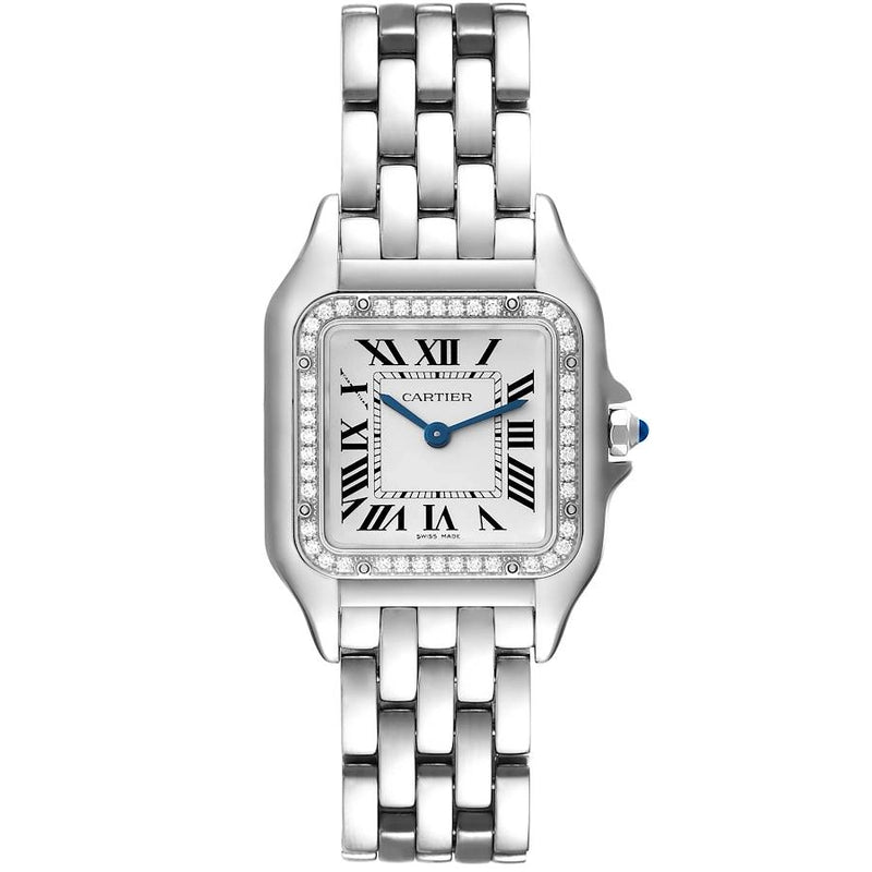 Cartier Panthere Midsize Silver Roman Dial on 5 Row Links Ref 4016/W4PN0008 with Card 2025