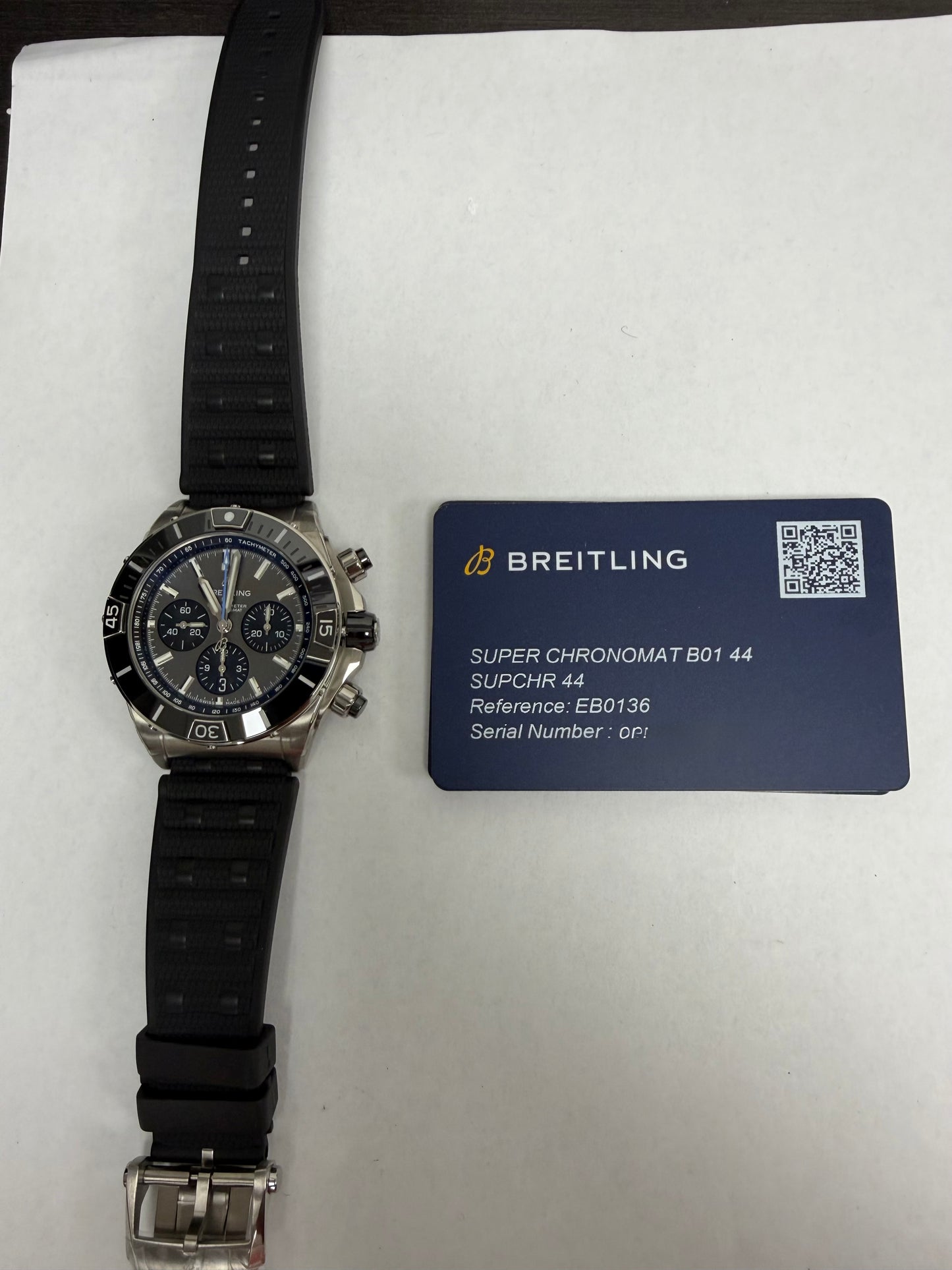 Breitling Super Chronomat B01 Anthracite Dial on Rubber Strap Ref. EB0136251M1S1 Card 2026 — view 6