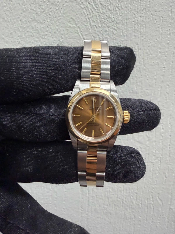 Rolex Oyster Perpetual Champagne Stick Dial on Oyster Ref 67183