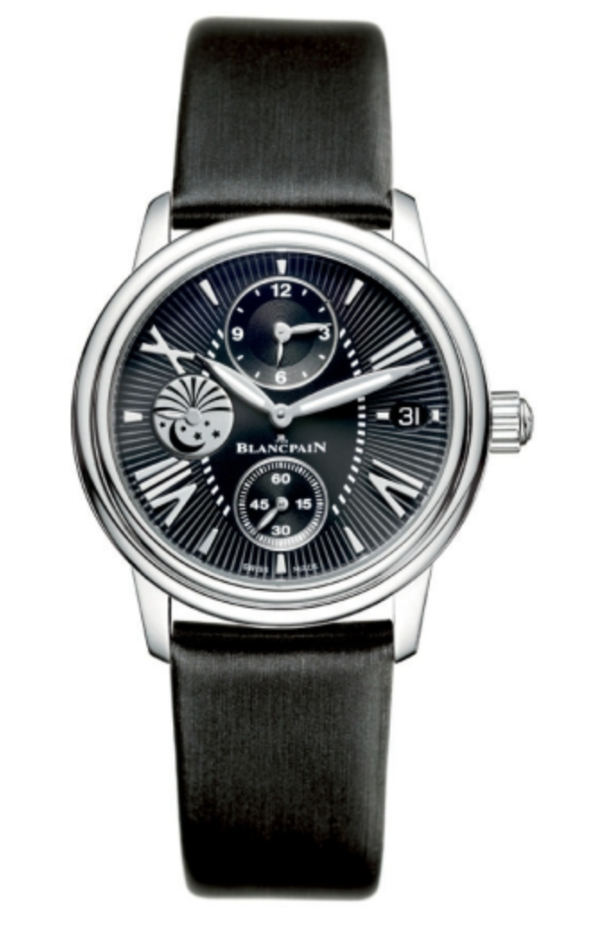 Blancpain Women Black Dial on Generic Leather Ref. 3760-1130-52B Complete 2012