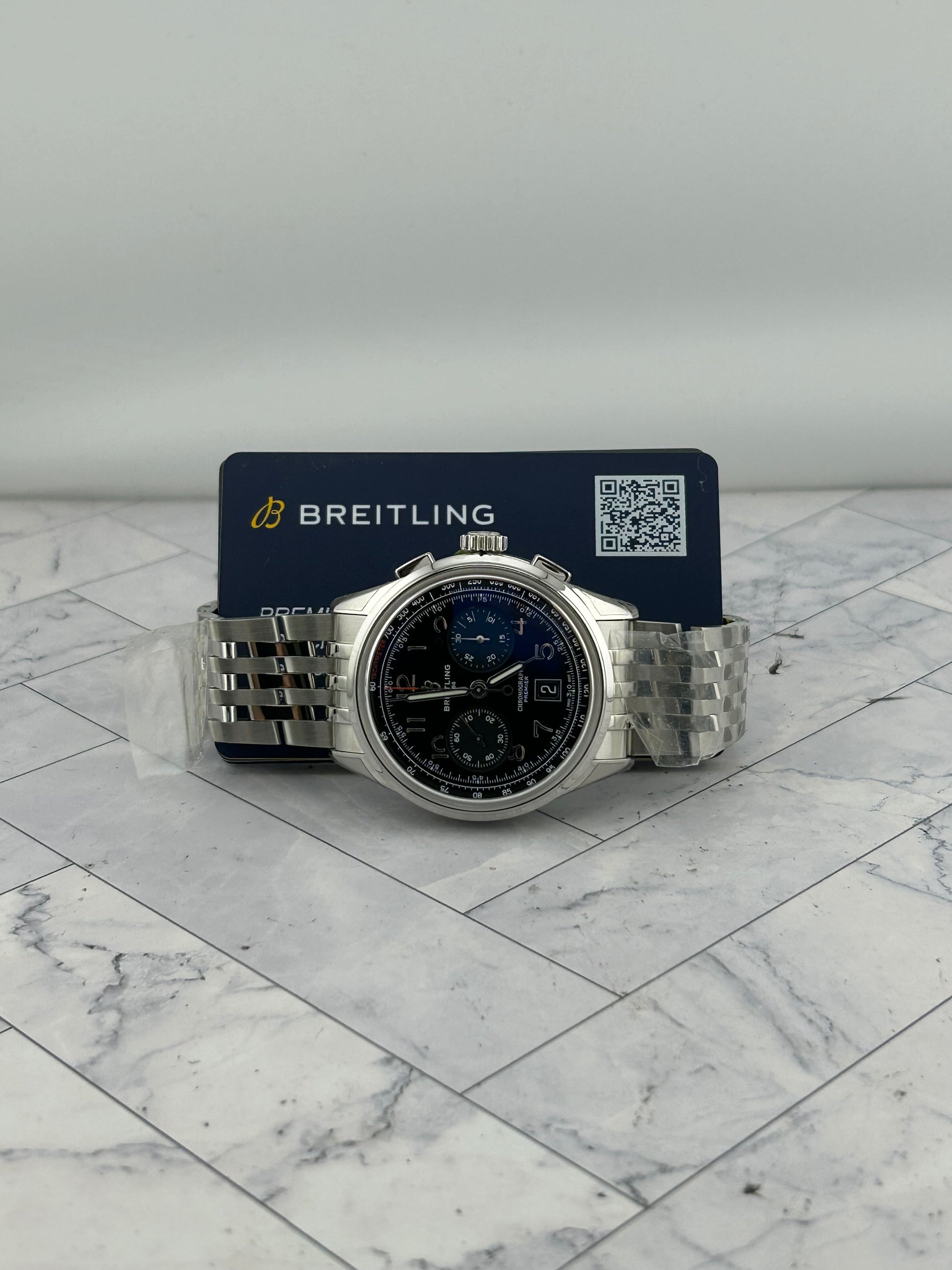 Breitling Premier B01 Chronograph Black Dial on Bracelet Ref. AB0145221B1A1 Card — view 7